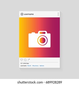 Social network photo frame vector illustration. Modern design. Vector template