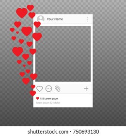 Social network photo frame vector illustration Inspired by social resources. Mock up Vector template