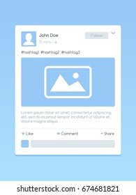 Social network post design template vector illustration in flat style