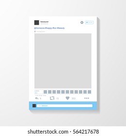 Social network post frame. Inspired by Twitter and other social media resources. Vector illustration