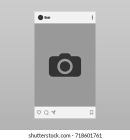 Social network post place for photo mockup template smartphone.