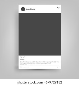 Social network Posting frame isolated with place for text, easy to edit. Vector Illustration