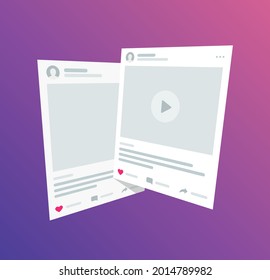 Social-Network-Posts wurden seitwärts gedreht, 3D-Rotation