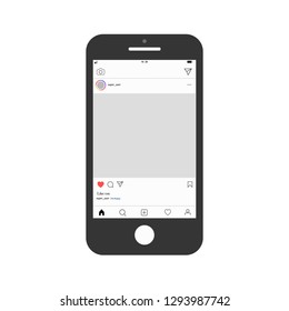 Social network profile on smartphone. View the news on your smartphone. Internet communication and Social network concept.  Vector illustration.