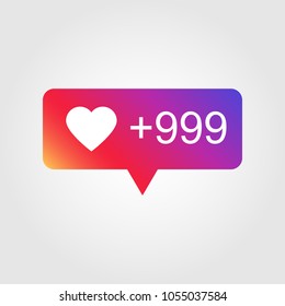 Social Network Push Notification Heart vector