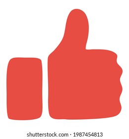 Social network red thumb up icon. Cartoon of Social network red thumb up vector icon for web design isolated on white background