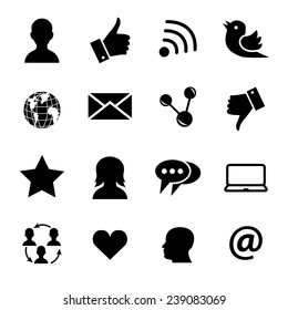 Social network related icon set