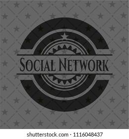 Social Network retro style black emblem