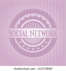 Social Network retro style pink emblem