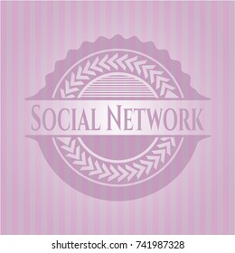 Social Network retro style pink emblem
