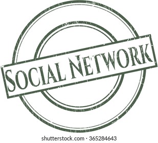 Social Network rubber grunge stamp