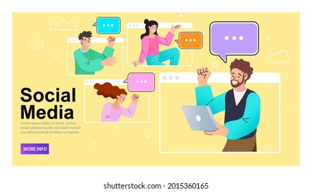 Social network scheme. people  connected to each other. Referral program concept. Business network in referral marketing and business partnership. Vector illustration