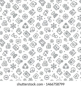 Social Network Seamless Pattern. Vector Texture Design for Web