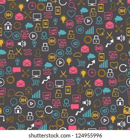 Social network seamless pettern of SEO internet icons.