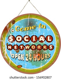 Social network sign, vector illustration