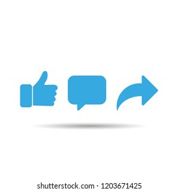 Social network signs abstract vector thumb up comment share icon