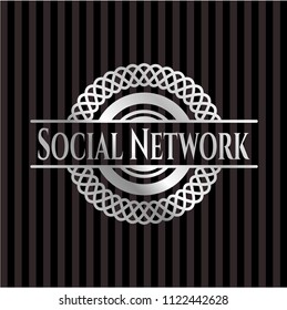 Social Network silvery shiny emblem