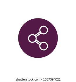 Social network. Single flat icon on the circle. Vector illustration.