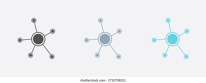 Icono único de red social. Tecnología global. La red de conexiones sociales en el negocio.