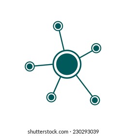 Social network single icon. Global technology or social network.