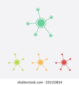 Social network single icon. Global technology or social network.