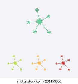 Social network single icon. Global technology or social network.