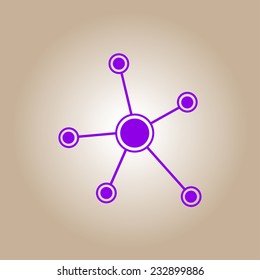 Social network single icon. Global technology or social network.