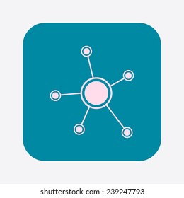 Social network single icon. Global technology or social network.