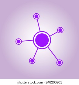 Social network single icon. Global technology or social network.