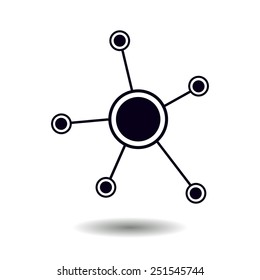 Social network single icon. Global technology or social network.