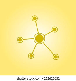 Social network single icon. Global technology or social network.