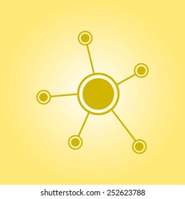 Social network single icon. Global technology or social network.