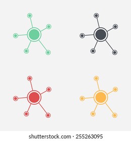 Social network single icon. Global technology or social network.
