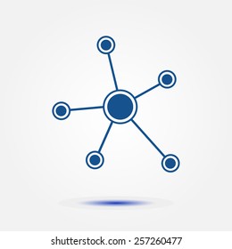 Social network single icon. Global technology or social network.