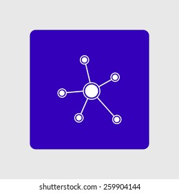 Social network single icon. Global technology or social network.