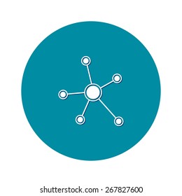 Social network single icon. Global technology or social network.