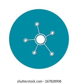 Social network single icon. Global technology or social network.