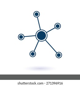 Social network single icon. Global technology or social network.