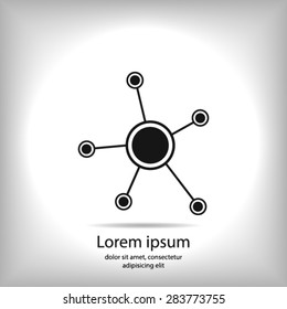 Social network single icon. Global technology or social network.