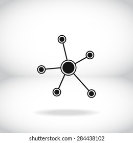 Social network single icon. Global technology or social network.