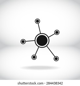 Social network single icon. Global technology or social network.