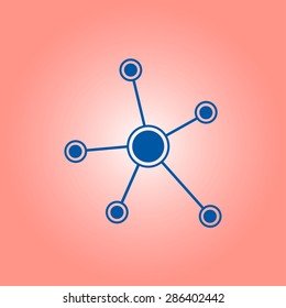 Social network single icon. Global technology or social network.