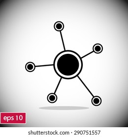 Social network single icon. Global technology or social network.