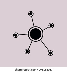 Social network single icon. Global technology or social network.