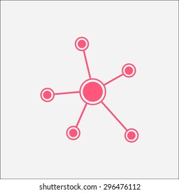 Social network single icon. Global technology or social network.