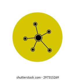 Social network single icon. Global technology or social network.
