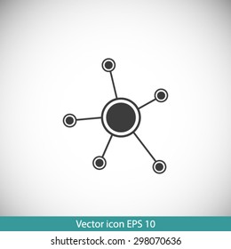 Social network single icon. Global technology or social network.