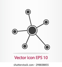 Social network single icon. Global technology or social network.