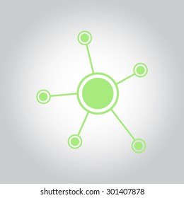 Social network single icon. Global technology or social network.