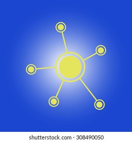 Social network single icon. Global technology or social network.